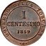 Italy 1 Centesimo Vittorio Emanuele II 1859 KM# 4 GOVERNO DELLA TOSCANA 1 CENTESIMO 1859 coin reverse
