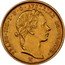 Italy 1/2 Sovrano Franz Joseph I 1854 M C# 40.1 FRANC IOS I D G AVSTRIAE IMPERATOR M coin obverse