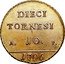 Italy 10 Tornesi Ferdinando IV Pattern 1796 P//AP KM# 217 DIECI TORNESI A. 10. P. 1796 coin reverse