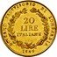 Italy 20 Lira Lombardy Venetia 1848 M C# 23 20 LIRE ITALIANE GOVERNO PROVVISORIO DELLA LOMBARDIA 1848 coin obverse