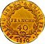 Italy 40 Franchi Joachim Murat 1810 Bowers and Merena Guia sale 3-88 VF realized $19,800; Superior Pipito sale 12-87 about XF realized $30,250 KM# 256 PRIN GRAND’ AMMI DI FRAN FRANCHI 40 coin reverse