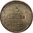 Italy 5 Soldi Carlo II 1833 KM# 38 5 SOLDI 1833 coin reverse