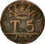 Italy 5 Tornesi Ferdinando IV 1797 -//RC KM# 222 R C T 5 1798 coin reverse