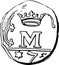 Italy 7 Soldo Manuta Siege Coinage ND KM# 129 M 7 coin obverse