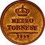 Italy 1/2 Tornese (Mezzo Tornese) Ferdinando II. Bourbon 1853 KM# 371 MEZZO TORNESE 1853 coin reverse