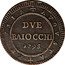 Italy 2 Baiocchi Pius VI 1795 XXI KM# 2 PERVSIA AVGVSTA DVE BAIOCCHI 1795 coin reverse