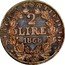 Italy 2 Lire Pius IX 1868 R XXIII KM# 1379.3 STATO PONTIFICIO 2 LIRE 1868 coin reverse