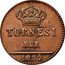 Italy 2 Tornesi Ferdinando II 1832 KM# 316 TORNESI DUE 1832 coin reverse