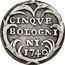 Italy 5 Bolognini (Carlino) Benedict XIV 1740 KM# 221 CINQUE BOLOGNI NI 1740 coin reverse