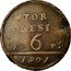 Italy 6 Tornesi Ferdinando IV 1801 P//AP KM# 229 TOR NESI A 6 P 1801 coin reverse