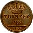 Italy Tornese Ferdinando II 1840 KM# 314 TORNESE UNO 1840 coin reverse