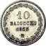 Italy 10 Baiocchi Pio IX 1863 R XVIII KM# 1342b 10 BAIOCCHI 1863 R coin reverse