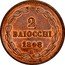 Italy 2 Baiocchi (Muraiola) Pius IX 1848 R III KM# 1343 2 BAIOCCHI 1848 R coin reverse