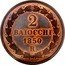Italy 2 Baiocchi (Muraiola) Pius IX 1850 R IV KM# 1344 2 BAIOCCHI 1850 coin reverse