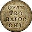 Italy 4 Baiocchi Clement XIV 1771 KM# 1206 QVAT TRO BAIOC CHI coin reverse