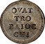 Italy 4 Baiocchi Pius VI 1777 KM# 1211 QVAT TRO BAIOC CHI coin reverse