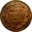 Italy Mezzo Baiocco Pio IX 1849 R IIII KM# 1340 MEZZO BAIOCCO 1849 R coin reverse