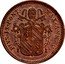 Italy Mezzo Baiocco Pio IX Ornate shield 1851 R V KM# 1355 PIVS IX PONT MAX ANN V coin obverse