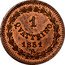 Italy Quattrino Pius IX 1851 R VI KM# 1359 1 QUATTRINO 1851 R coin reverse