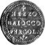 Italy 1/2 Baiocco Pergola 1798 KM# 4.2 MEZZO BAIOCCO PERGOL coin reverse