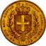 Italy 100 Lira Carlo Alberto 1840 FERRARIS//P (b) KM# 133.2 DVX SAB GENVAE ET MONTISF PRINC PED & P L 100 coin reverse