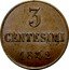 Italy 3 Centesimi Carlo Alberto 1842 L (a) KM# 139 3 CENTESIMI 1842 coin reverse