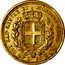 Italy 50 Lira Carlo Alberto 1833 F//P (a) KM# 137.1 DVX SAB GENVAE ET MONTISF PRINC PED &.L 50 coin reverse