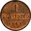 Italy Centesimo Carlo Alberto 1842 V (a) KM# 138 1 CENTESIMO 1842 coin reverse