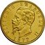 Italy 100 Lira Vittorio Emanuele II 1872 R KM# 19.2 VITTORIO EMANUELE II FERRARIS 1872 coin obverse