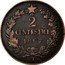 Italy 2 Centesimi Vittorio Emanuele II 1867 T KM# 2.3 2 CENTESIMI 1867 T coin reverse