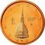 Italy 2 Euro Cent Turin. Mole Antonelliana Tower 2009 R KM# 211 LDS RI R 2004 coin obverse