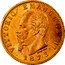 Italy 20 Lira Vittorio Emanuele II 1873 M BN KM# 10.3 VITTORIO EMANUELE II FERRARIS 1873 coin obverse