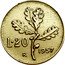 Italy 20 Lira Oak Leaves 1957 R KM# 97.1 L 20 R 1957 coin reverse