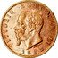 Italy 20 Lira Vittorio Emanuele II 1868 T BN KM# 10.1 VITTORIO EMANUELE II FERRARIS 1864 coin obverse