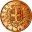 Italy 20 Lira Vittorio Emanuele II 1868 T BN KM# 10.1 REGNO D'ITALIA T L.20 BN coin reverse