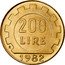 Italy 200 Lira Tandwielen 1982 R KM# 105 200 LIRE R 1977 coin reverse