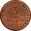 Italy 5 Centesimi Lion of St. Mark. Venice 1849 ZV KM# 809 CENTESIMI 5 1849 DI LIRA CORRENTE coin reverse