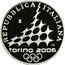 Italy 5 Euro Olympic Winter Games Torino Ski Jump 2005 R Proof KM# 256 REPUBBLICA ITALIANA R M TORINO 2006 coin obverse