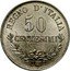 Italy 50 Centesimi Vittorio Emanuele II 1863 T BN KM# 14.3 REGNO D'ITALIA 50 CENTESIMI T BN coin reverse