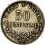 Italy 50 Centesimi Vittorio Emanuele II 1867 M BN KM# 14.1 REGNO D'ITALIA 50 CENTESIMI M BN coin reverse