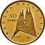Italy 50 Euro Arts in Europe - Sagrada Familia 2009 R Proof KM# 322 EUROPA DELLE ARTI 50 EURO A. GAUDI R coin reverse