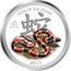 Niue Two Dollars (Coral Snake) YEAR OF THE SNAKE 2013 .999 SILVER 1/2 OZ coin reverse