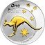 Australia 1 Dollar Kangaroo. Gilded 2005 KM# 749a ONE DOLLAR 1 OUNCE FINE SILVER coin reverse