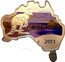 Australia 1 Dollar Kangaroo (Map Shaped) 2013 KM# 1929 KANGAROO 1 OZ 999 SILVER 2013 P IJ coin reverse