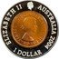 Australia 1 Dollar Last Australian Penny 2004 KM# 725 ELIZABETH II AUSTRALIA 2004 ELIZABETH II DEI GRATIA REGINA F D 1 DOLLAR IRB coin obverse