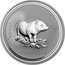 Australia 1 Dollar Lunar Pig 2007 KM# 1883 2007 1 OZ 999 SILVER coin reverse