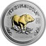 Australia 1 Dollar Year of the Pig (Gilded) 2007 KM# 1437 2007 1 OZ 999 SILVER coin reverse