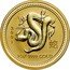Australia 100 Dollars Lunar Snake 2001 KM# 543 2001 1 OZ 9999 GOLD coin reverse