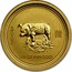 Australia 15 Dollars Lunar Pig 2007 KM# 1889 2007 1/10Z OZ 9999 GOLD coin reverse