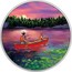 Canada 15 Dollars Sunset Canoeing Glow in the Dark 2017 JK coin reverse